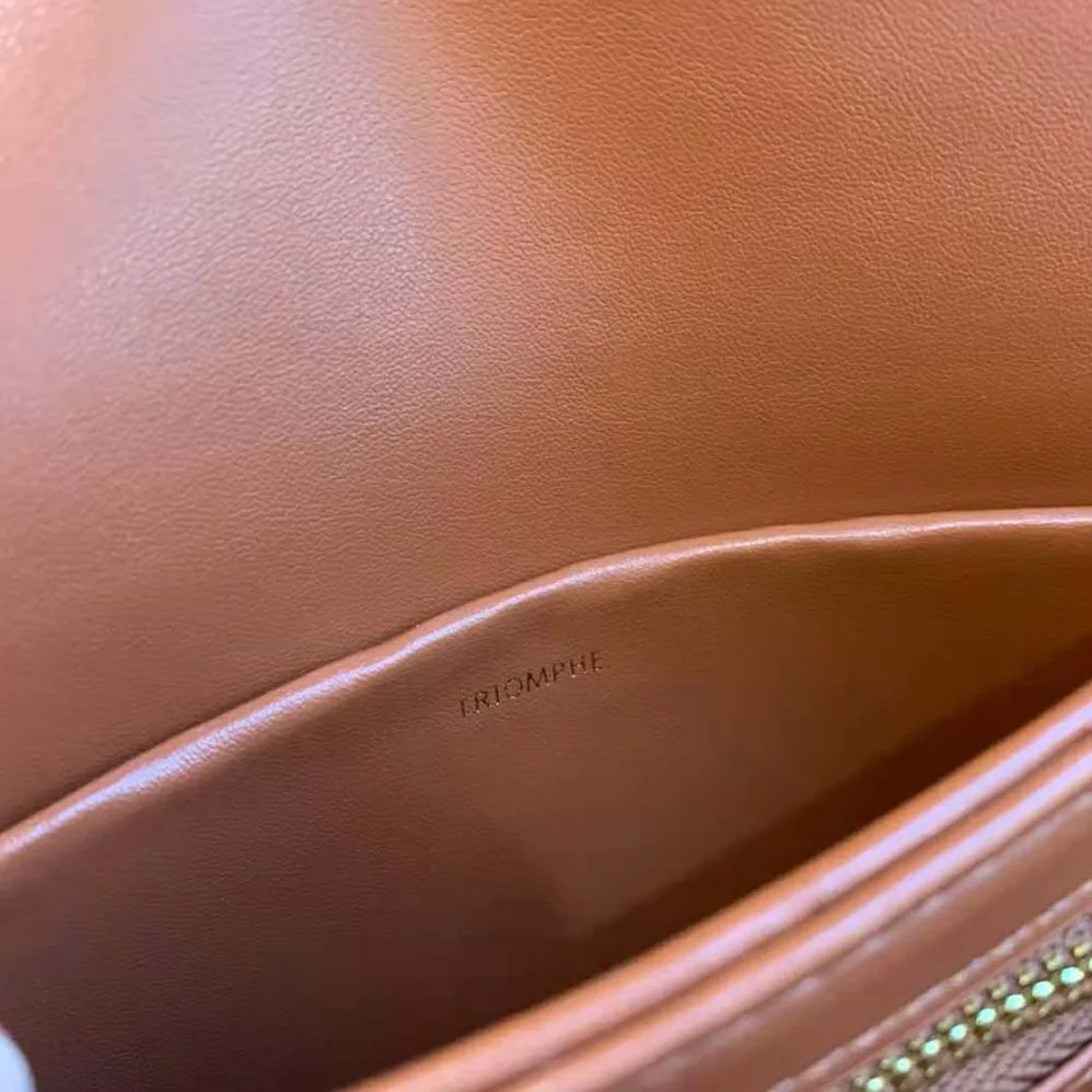 Celine Teen Triomphe Bag in Triomphe Canvas and Calfskin for Women