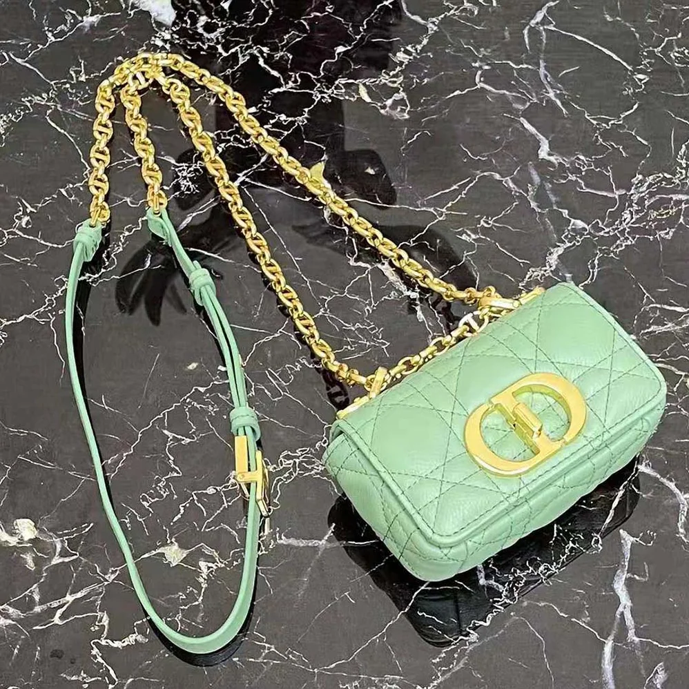 Dior Micro Dior Caro Bag Cloud Blue Supple Cannage Calfskin for Women