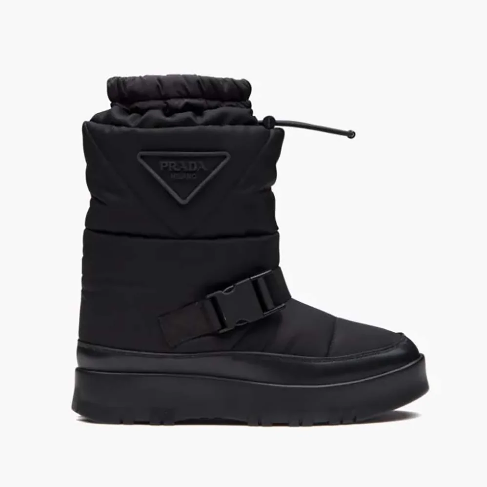 Prada Nylon Gabardine Booties for Women in Black Prada Nylon Gabardine Booties for Women in Black