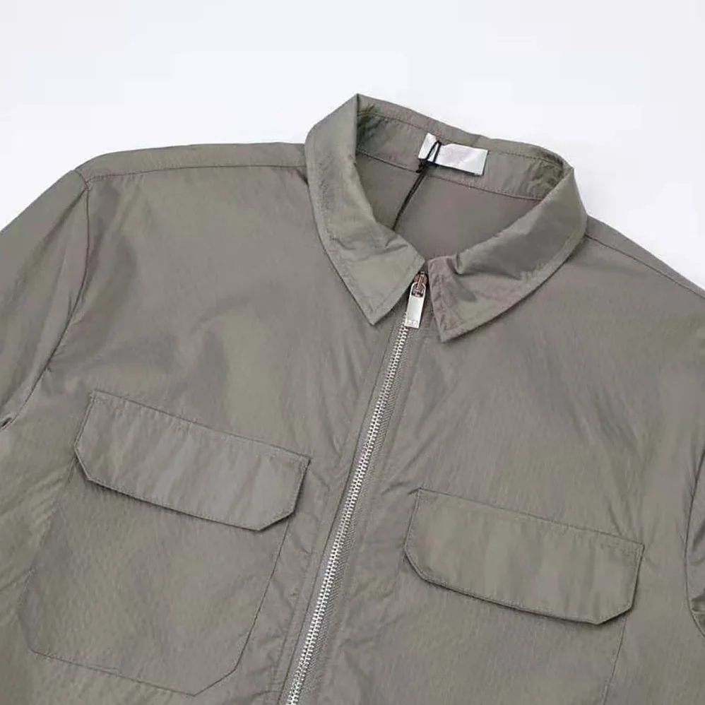 Dior Zipped Blouson Gray Technical Cotton Ripstop for Men