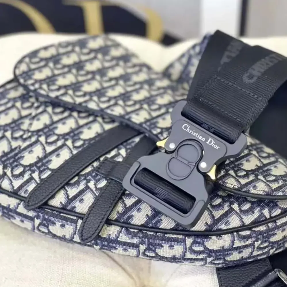 Dior Saddle Bag Beige and Black Dior Oblique Jacquard for Men Dior Saddle Bag Beige and Black Dior Oblique Jacquard for Men