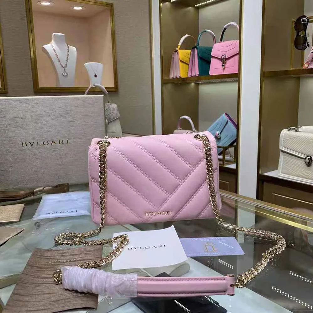 Bvlgari Serpenti Cabochon Shoulder Bag for Women in Pink