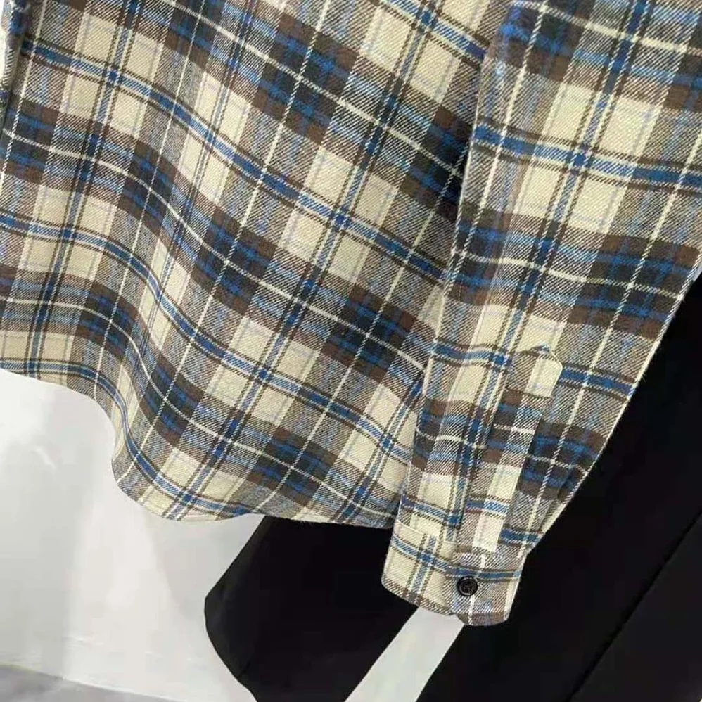 Celine Loose Shirt in Checked Cotton for Men in Navy