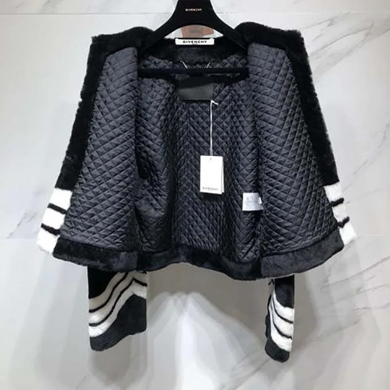 Givenchy Oversized Blouson in Shearling for Women in Black Givenchy Oversized Blouson in Shearling for Women in Black