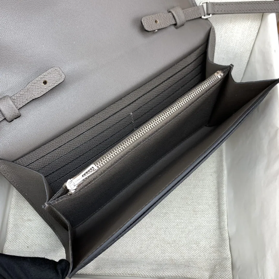 Hermes Constance Long Togo Wallet Grey, Silver Toned Hardware Bag Hermes Constance Long Togo Wallet Grey, Silver Toned Hardware Bag