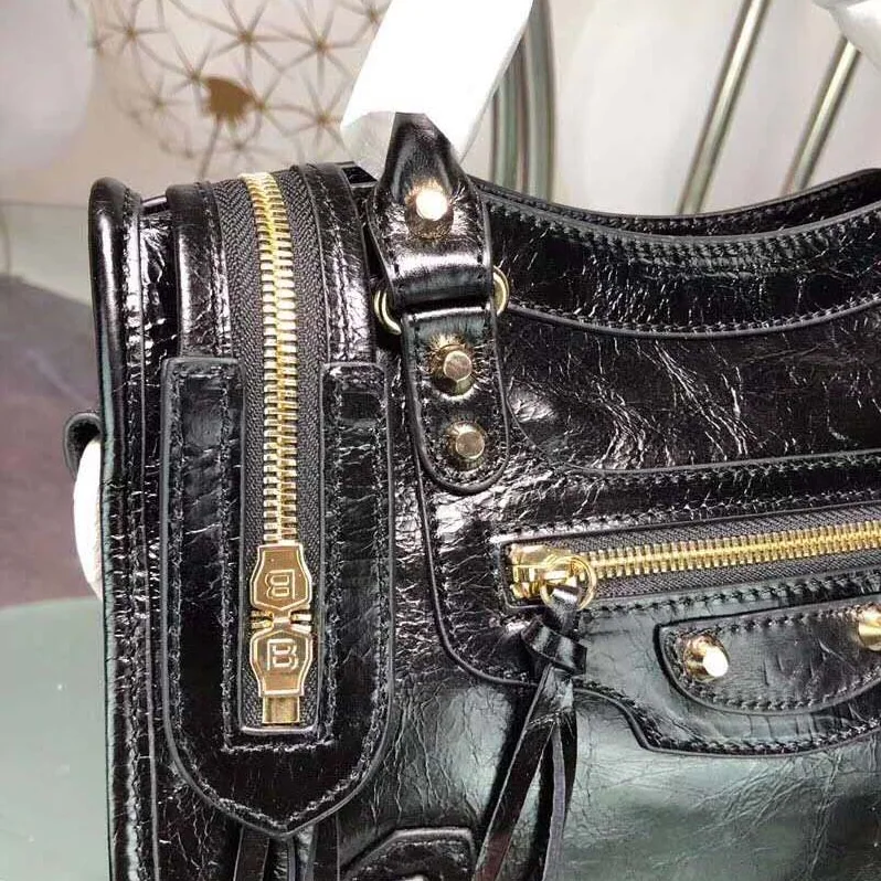 Balenciaga Lambskin Mini Bag with “Classic” Shiny Hardware for Women in Black