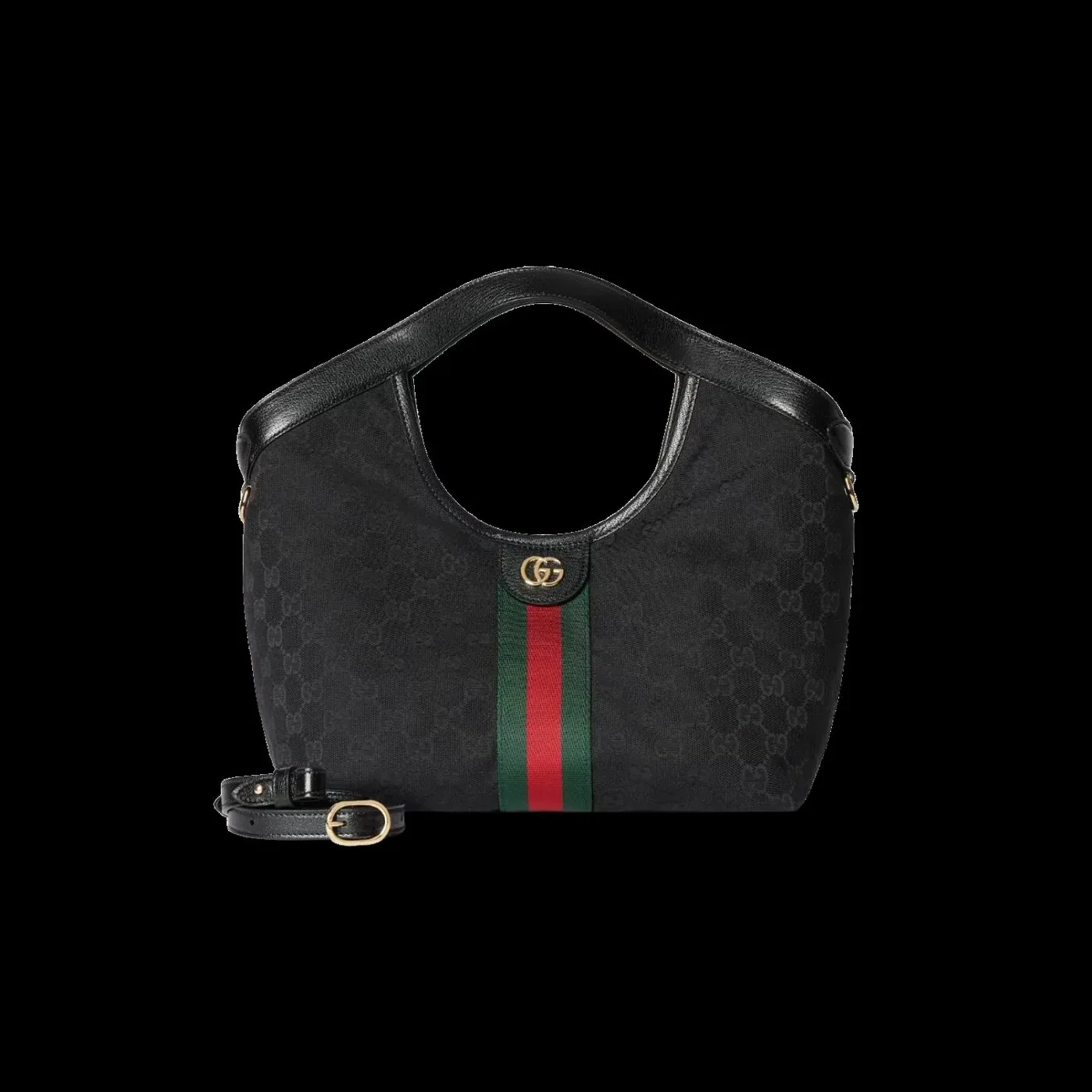 Gucci Giglio Small Tote Bag in Black Gold Hardware