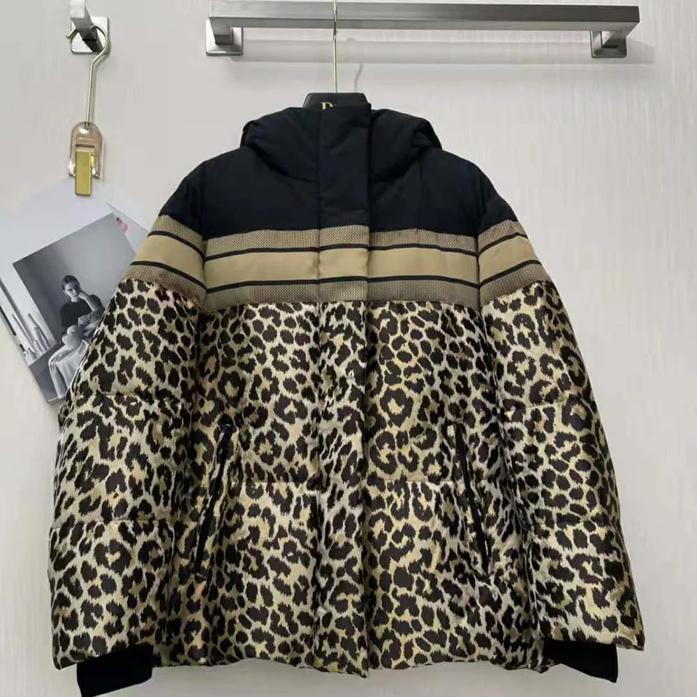Dior Dioralps Hooded Down Jacket Beige Multicolor Mizza Quilted Technical Fabric for Women
