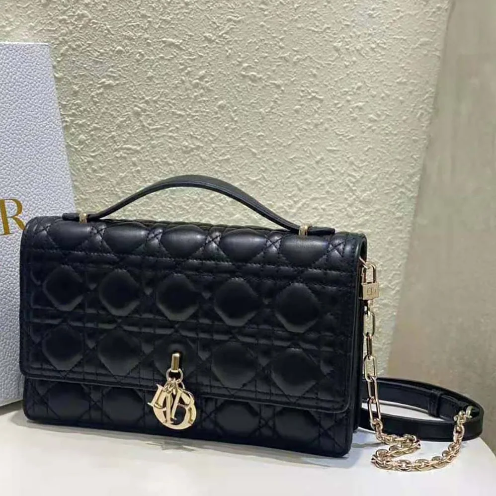 Dior Miss Dior Top Handle Bag Black Cannage Lambskin for Women Dior Miss Dior Top Handle Bag Black Cannage Lambskin for Women