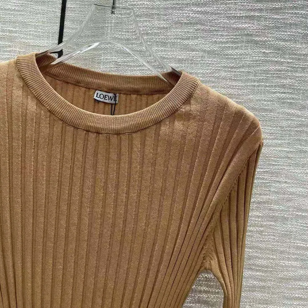 Loewe Long Sleeve Top in Viscose for Women in Beige Loewe Long Sleeve Top in Viscose for Women in Beige
