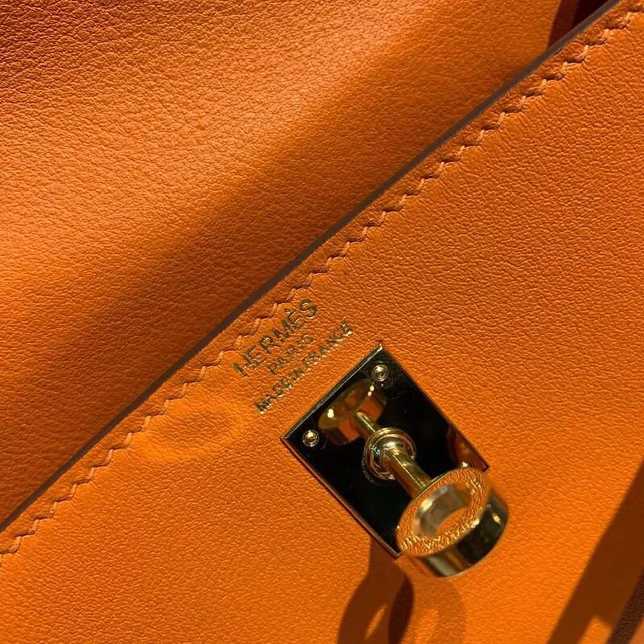 Hermes Kelly Danse II Bag Swift Orange Gold Hardware /