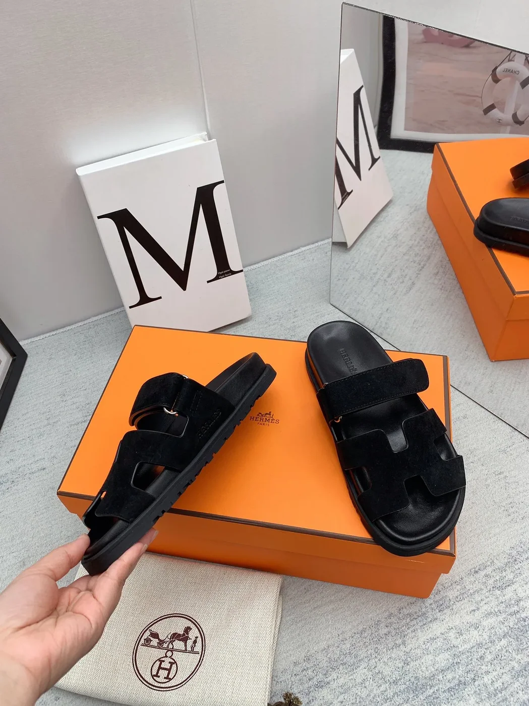 Hermes Chypre Sandal Black Hermes Chypre Sandal Black
