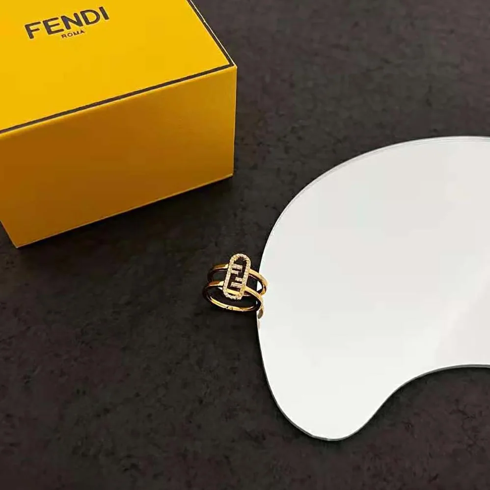 Fendi Wide-band Ring with Fendi O'Lock Motif for Women Fendi Wide-band Ring with Fendi O'Lock Motif for Women