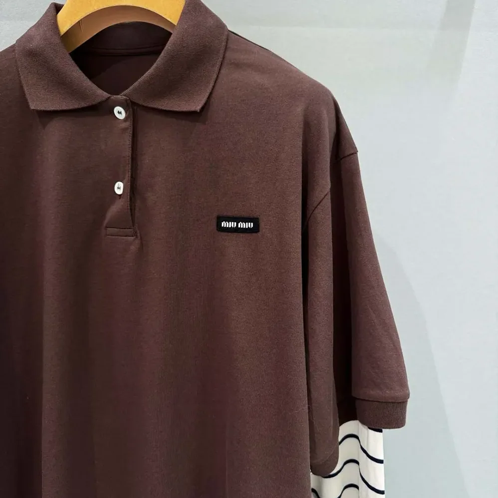 Miu Miu Jersey Polo Shirt for Women Miu Miu Jersey Polo Shirt for Women
