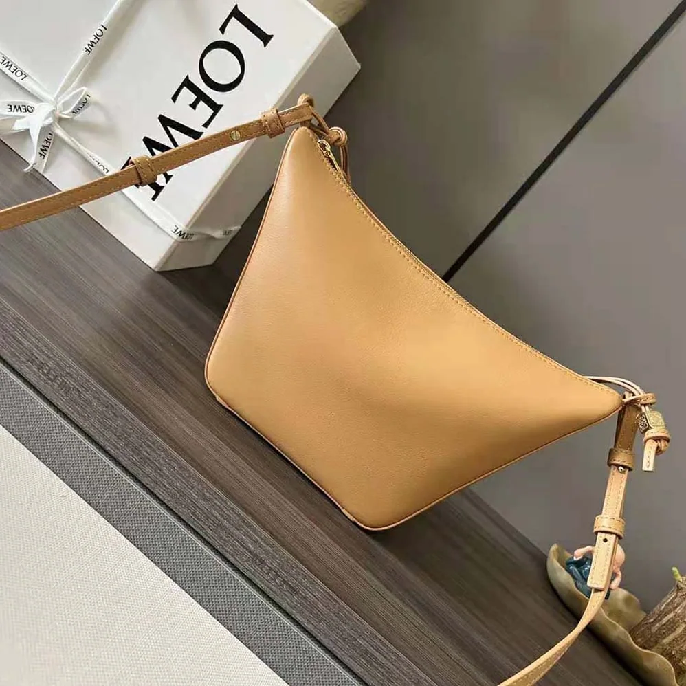 Loewe Mini Hammock Hobo Bag in Classic Calfskin for Women in Brown Loewe Mini Hammock Hobo Bag in Classic Calfskin for Women in Brown