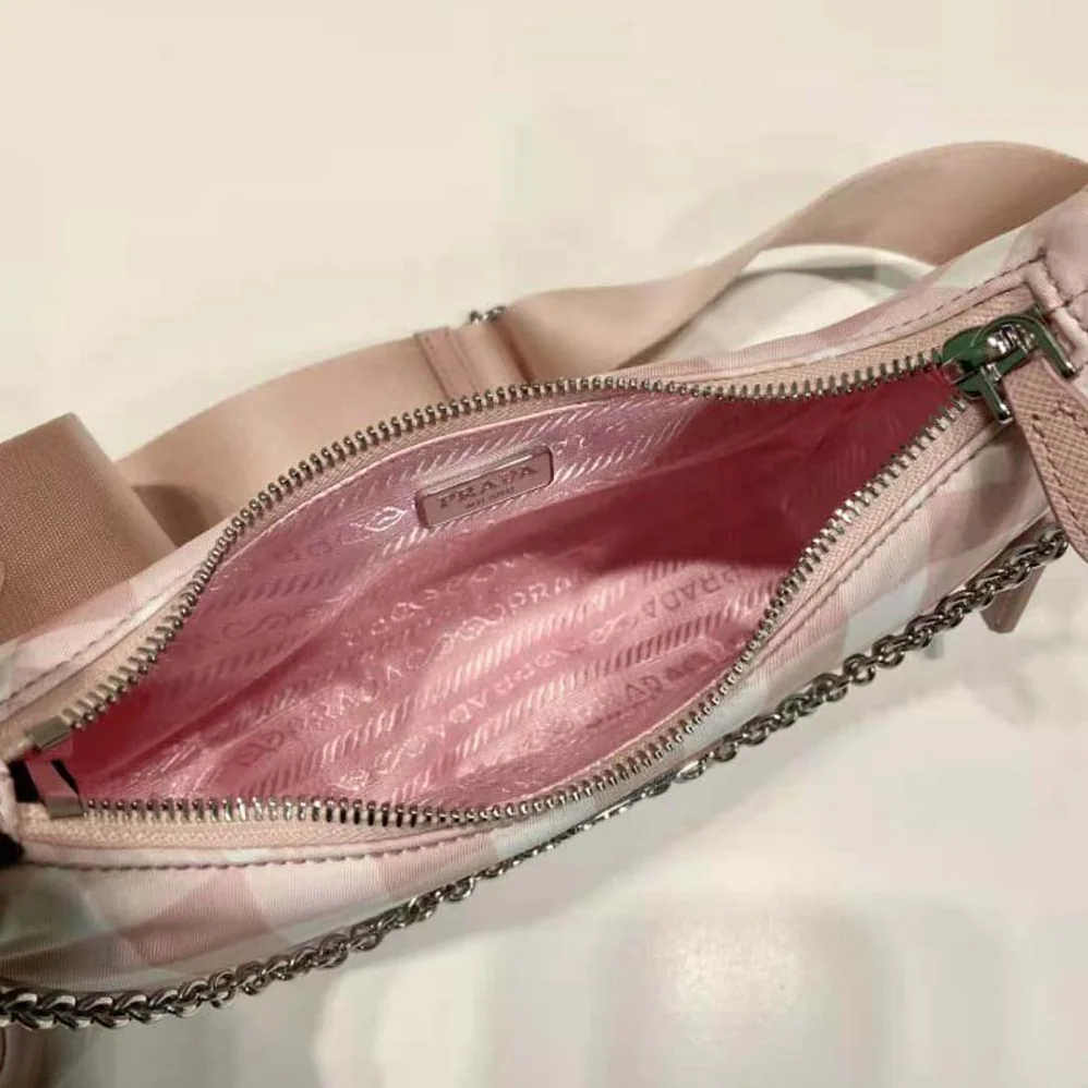 Prada Re-Edition 2005 Printed Re-Nylon Bag for Women in Pink