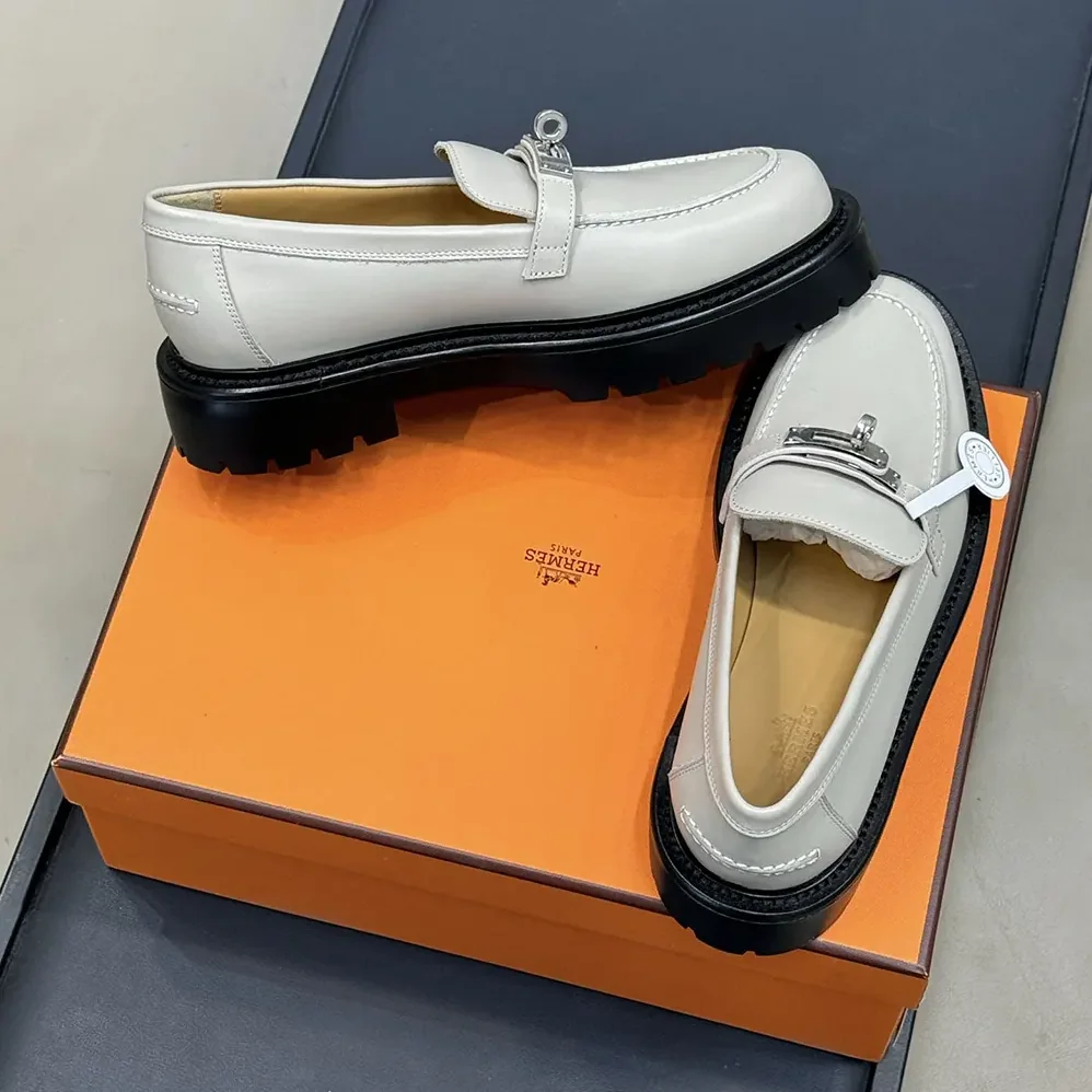Hermes Icone Loafer in Calfskin for Women in Gray